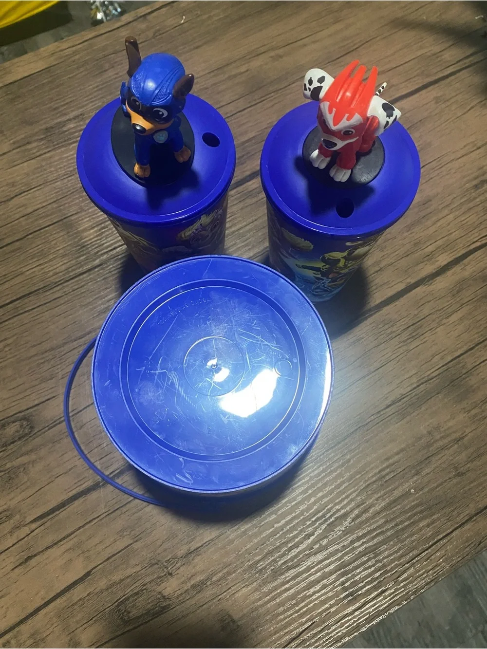 PAW Patrol Kids‎ Popcorn Bucket Set with Blue Cups and Character Lids